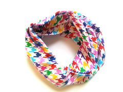 Rainbow Houndstooth Infinity Scarf