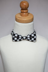 Black & White Checkered Bowtie