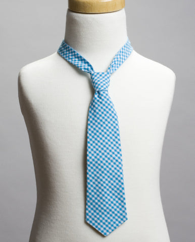 Blue Gingham Neck Tie