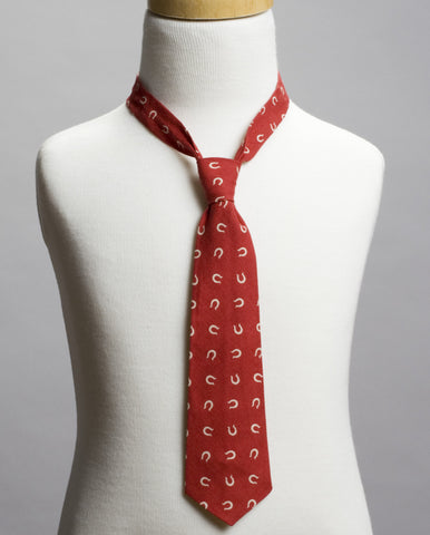 Maroon with Horseshoes Neck Tie