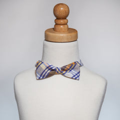 Orange&Blue Plaid Bow Tie
