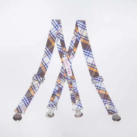 Orange&Blue Plaid Suspenders