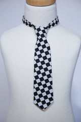 Black & White Checkered Necktie