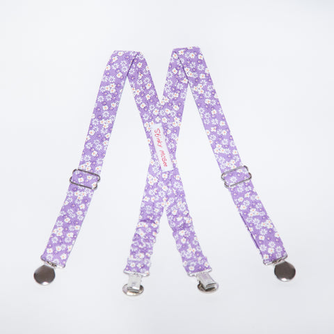 Lilac Floral Suspenders