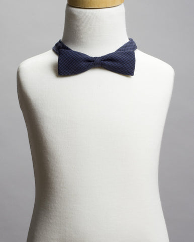 Navy Houndstooth Bow Tie