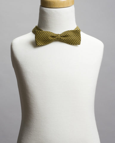 Mustard Houndstooth Bow Tie