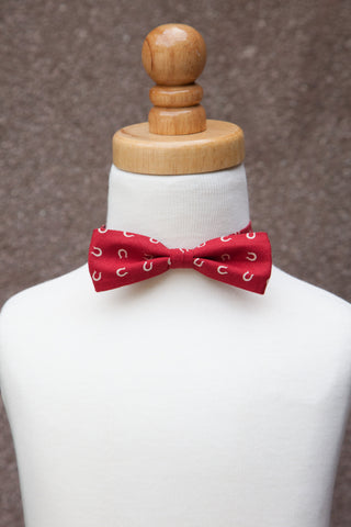 Maroon with Horseshoes Bow Tie