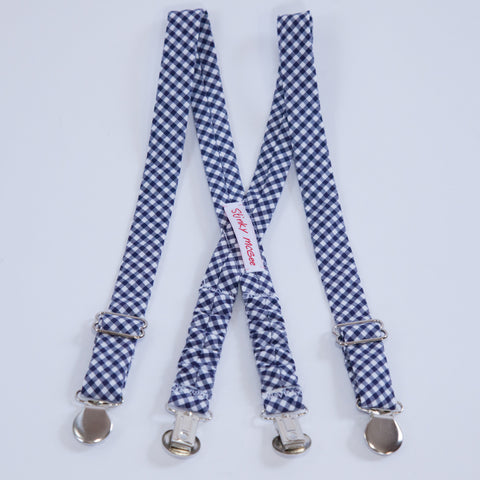 Navy Gingham Suspenders