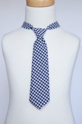 Navy Gingham Necktie