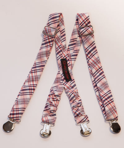 Pink Plaid Suspenders