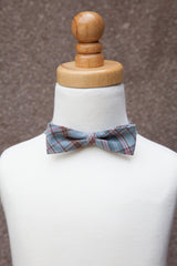 Blue & Brown Plaid Bow Tie