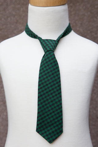 Green Checker Neck Tie
