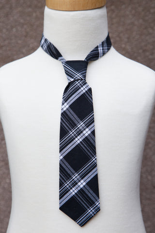 Black & White Plaid Neck Tie
