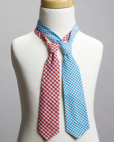 Gingham Neck Tie Set